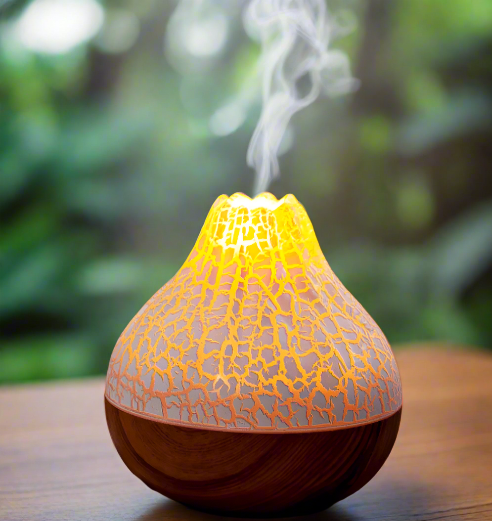 Volcano Essential Oil Diffuser & Night Light (White)