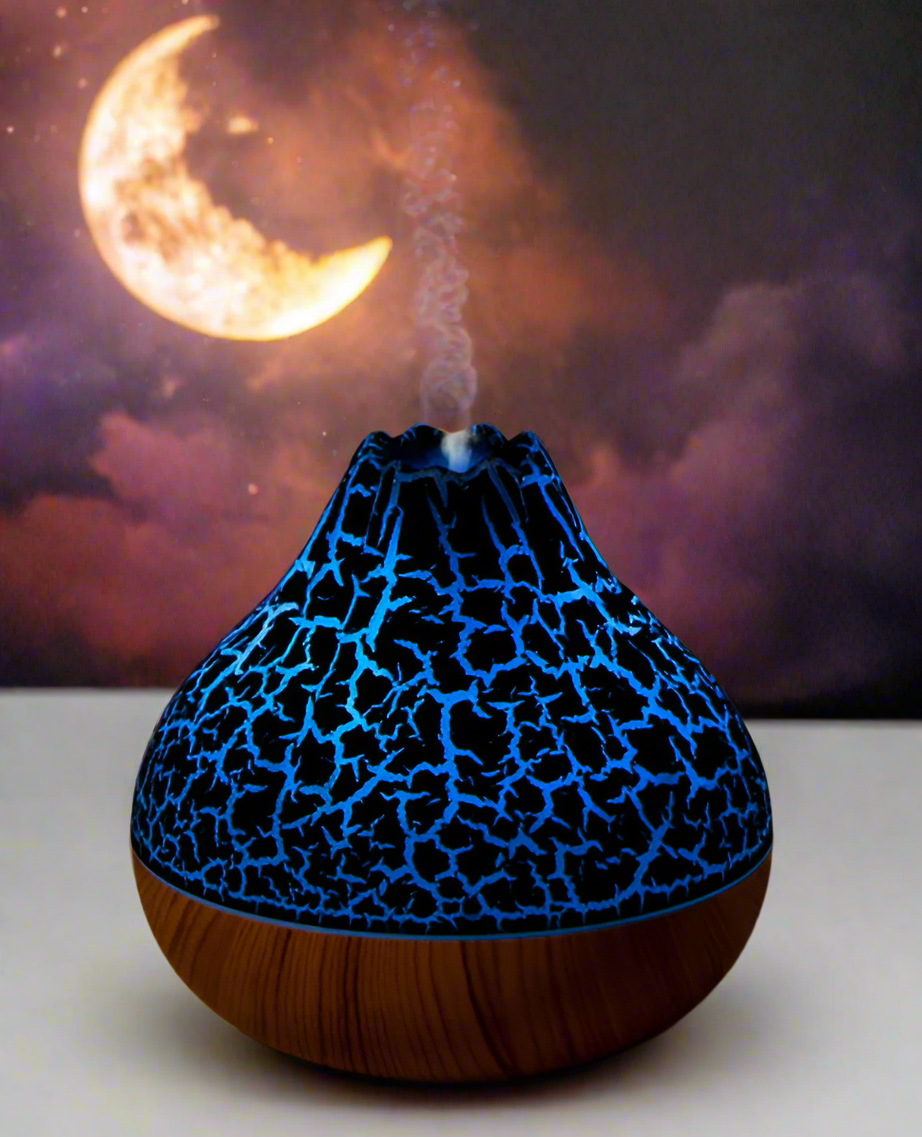 Volcano Essential Oil Diffuser & Night Light (Black)